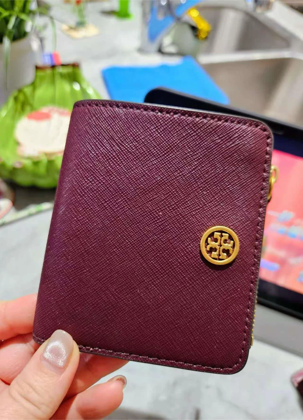 Tory Burch Burgundy Leather Wallet - NEED TO SELL EVERYTHING - photo 2