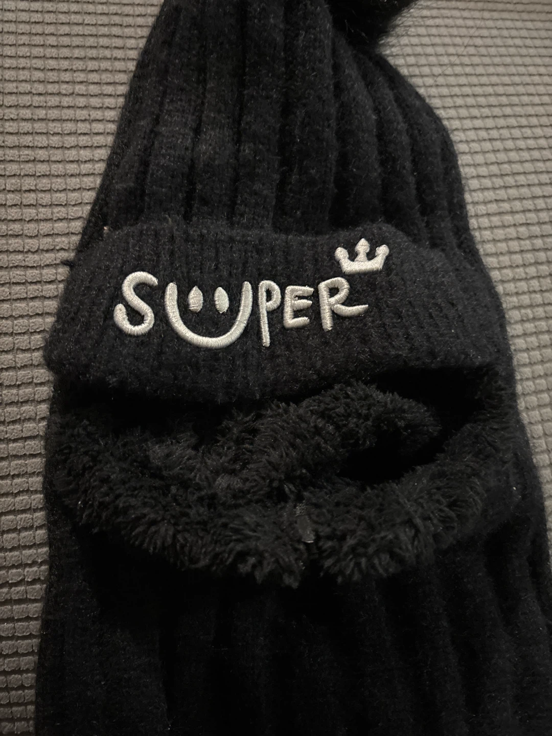 Black Knit Beanie /mask - photo 3