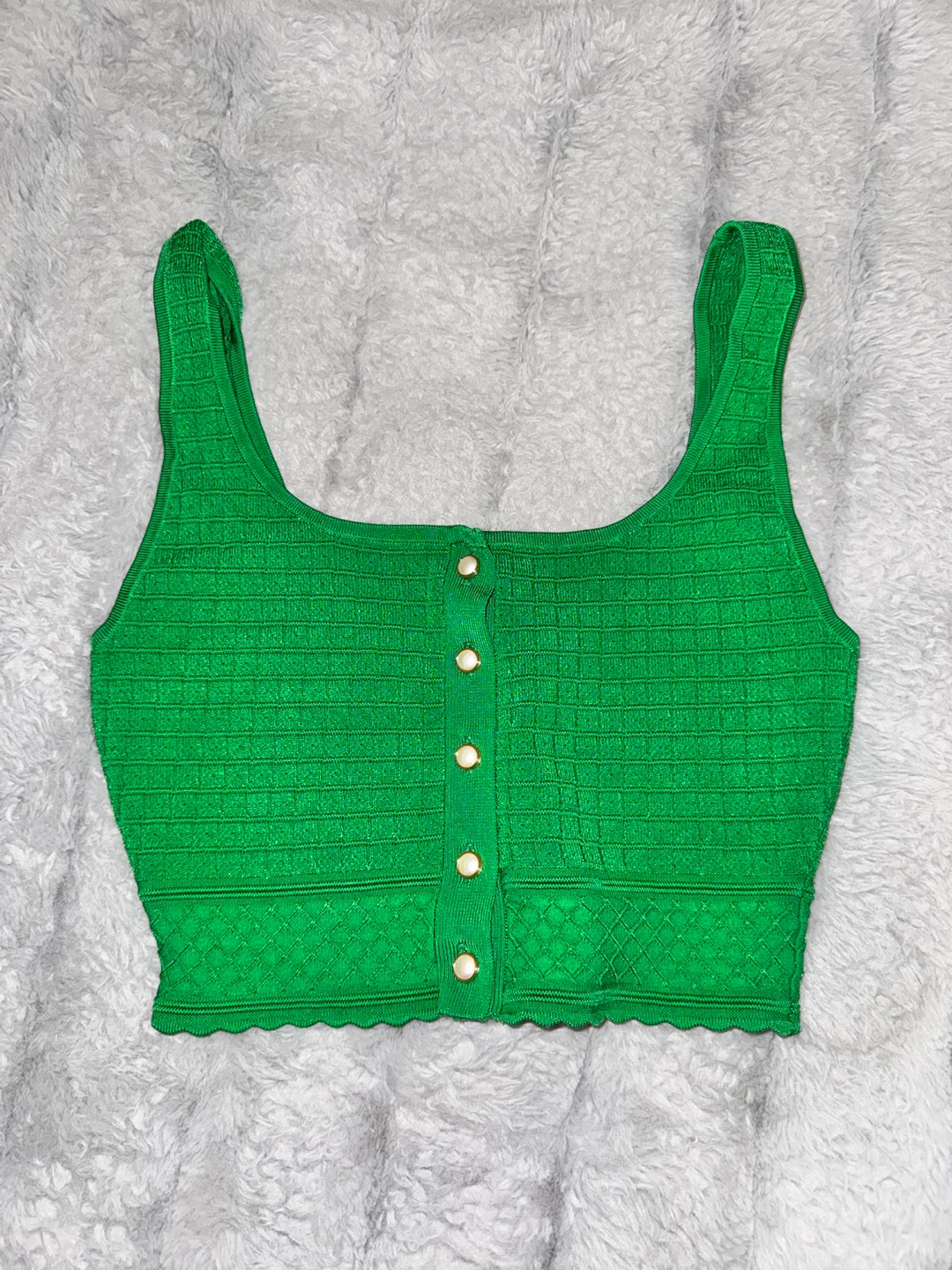 Green Babaton Sculpt Knit Button Tank - photo 3