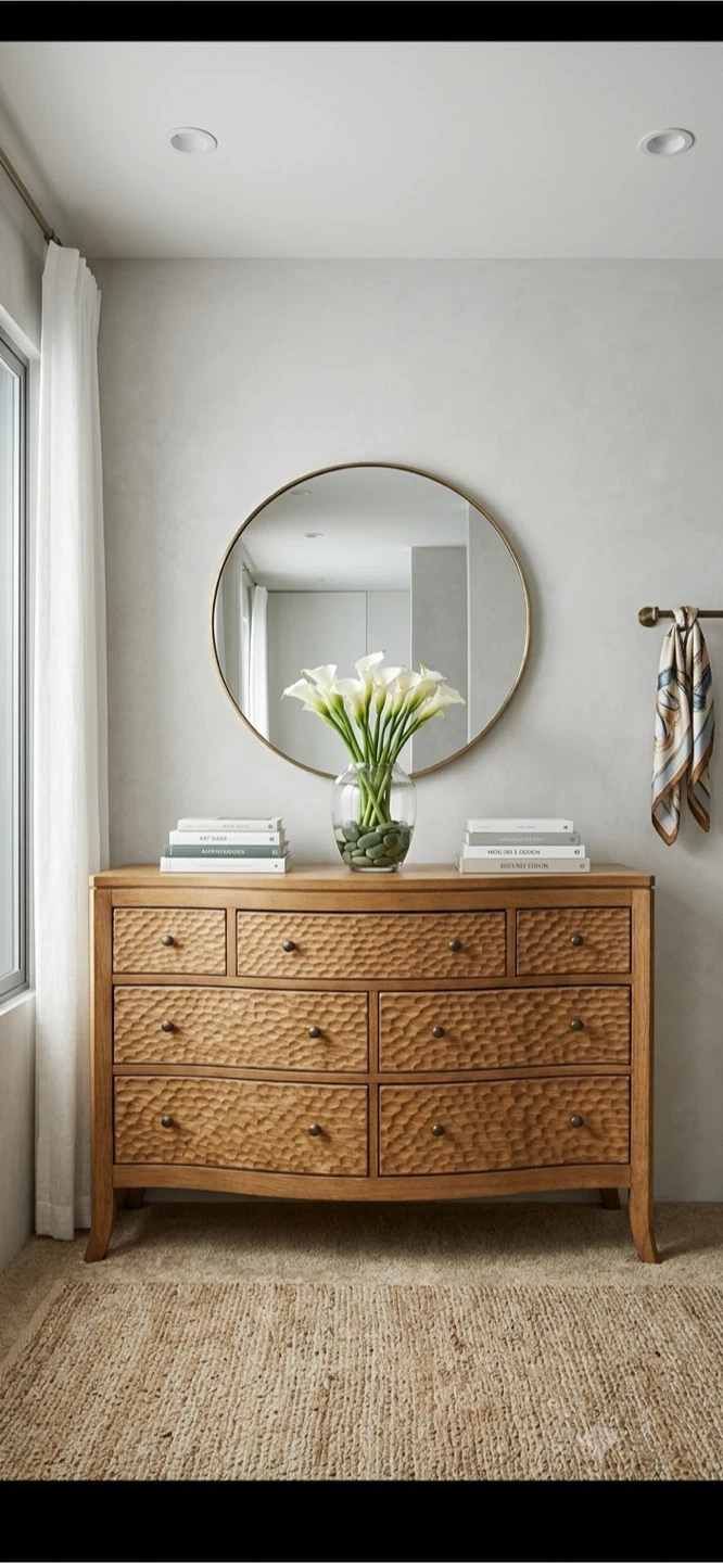 Oak Dresser with Carved Drawer Fronts - photo 3