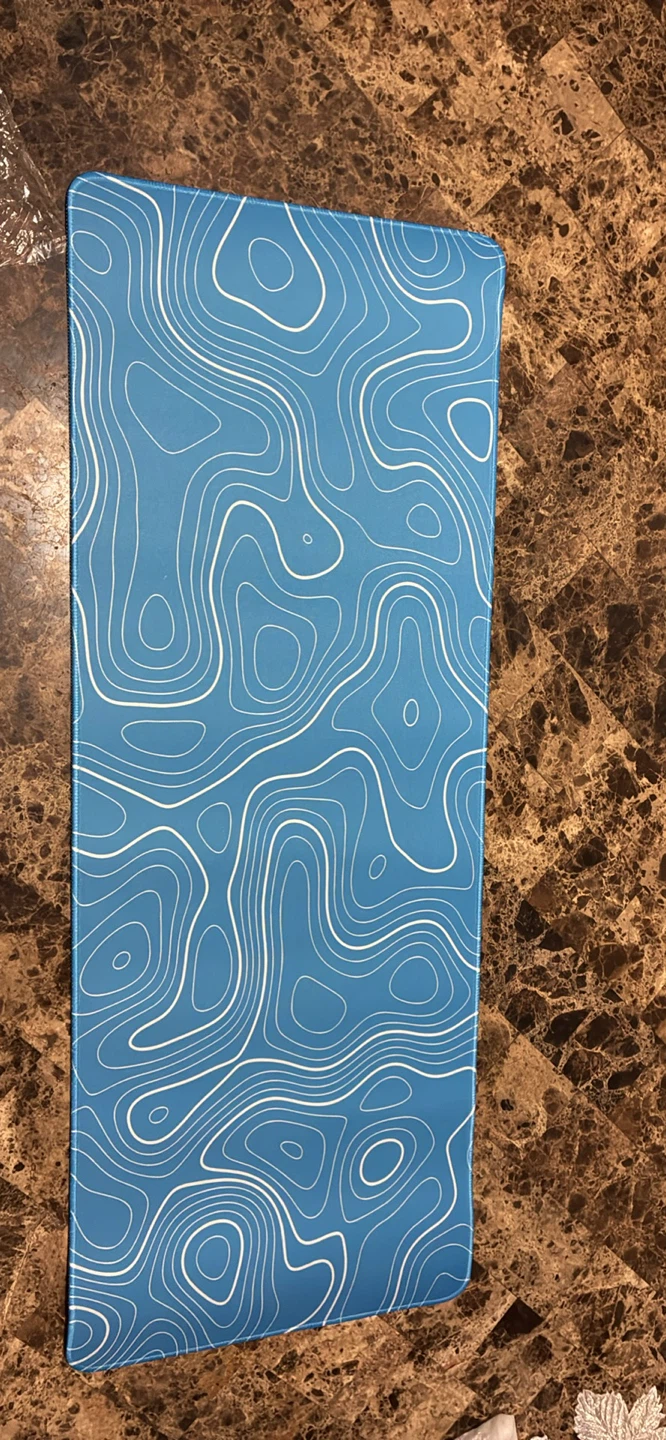 Blue Topographic Pattern Desk Mat