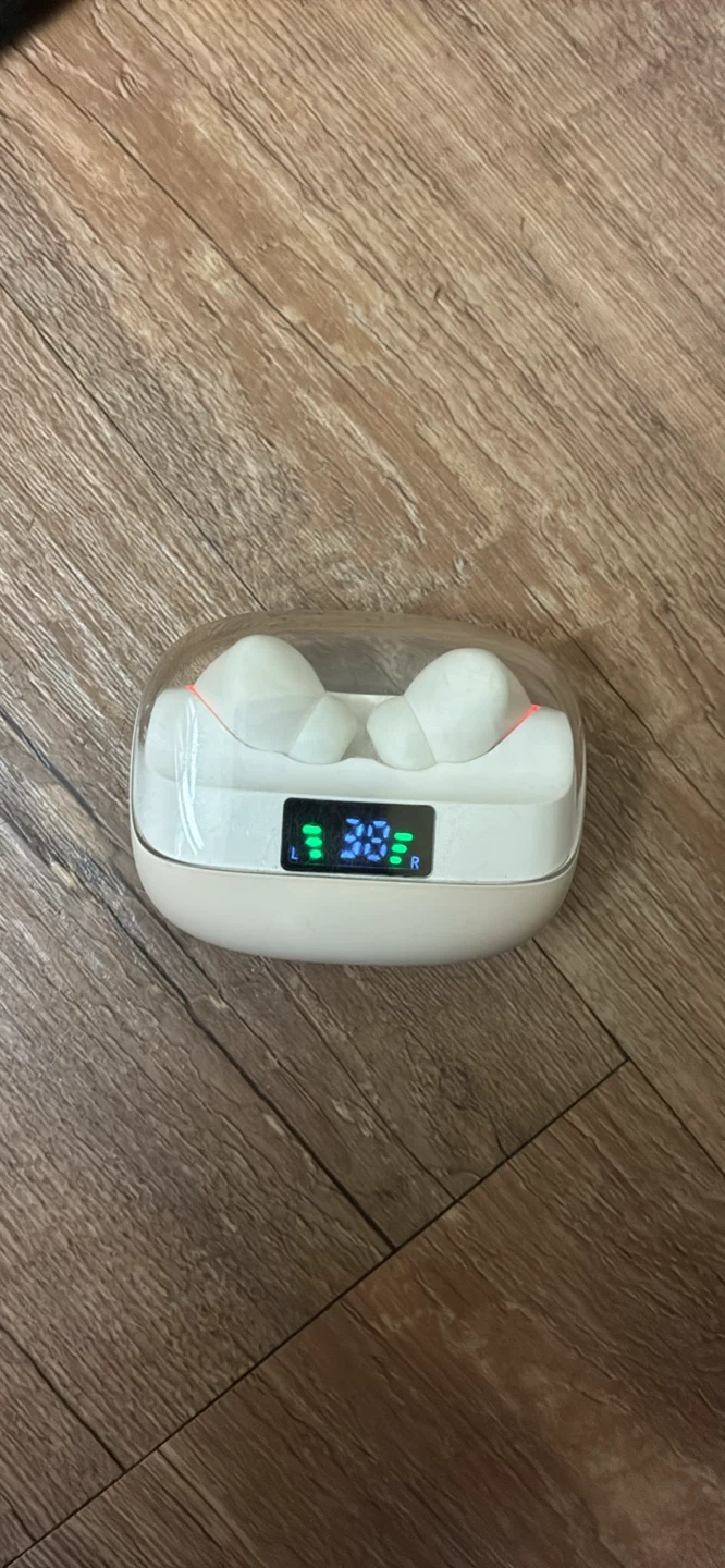 White Wireless Earbuds with Charging Case