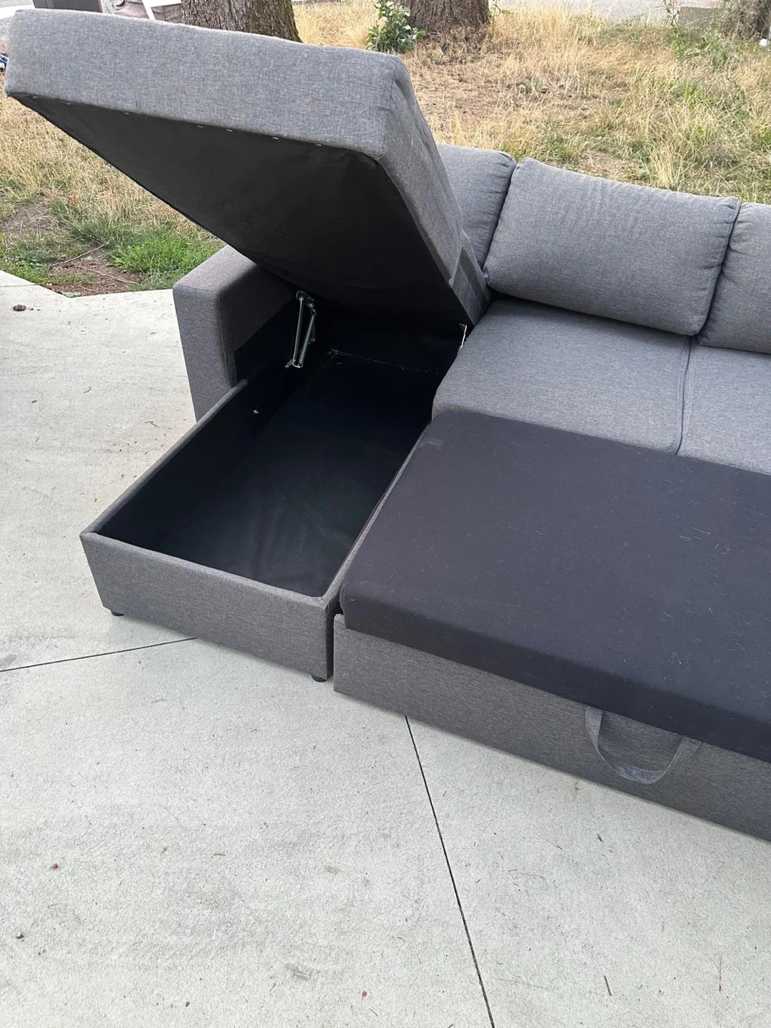 Grey Sectional Sofa with Storage - photo 2