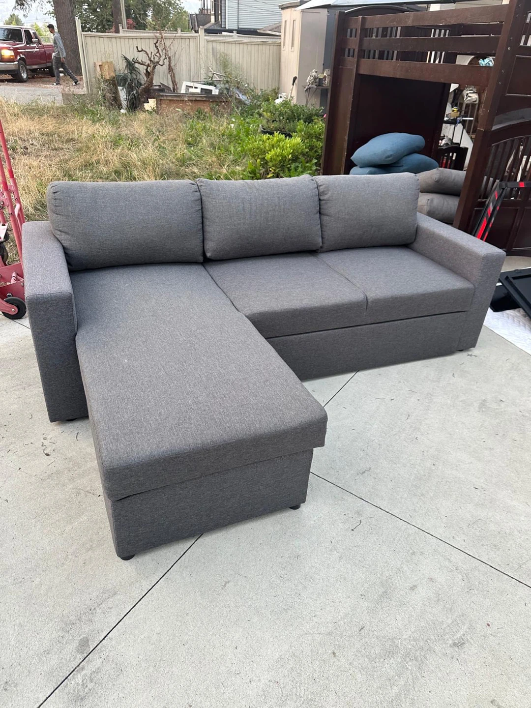 Grey Sectional Sofa with Storage - photo 3