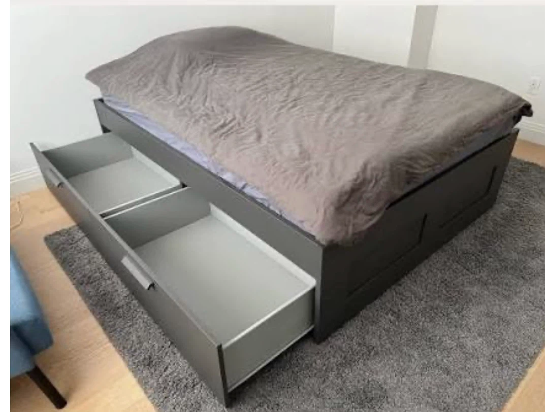 Dark Greyqueen Storage Bed Frame