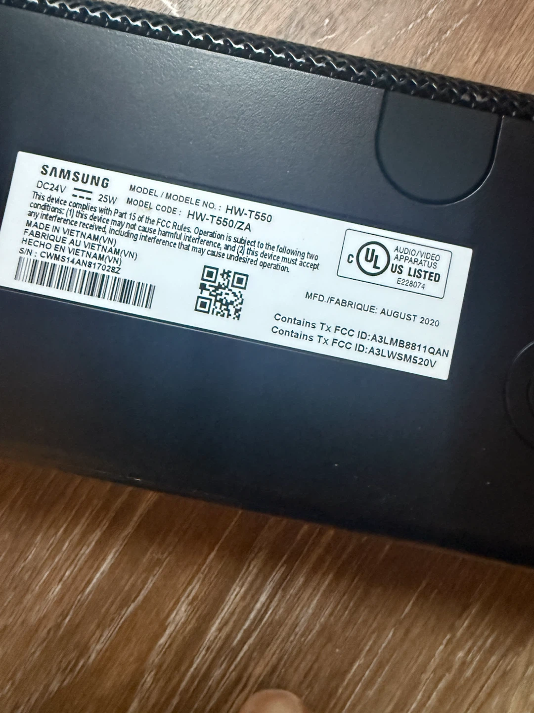 Samsung HW-T550 Soundbar with Remote and Power Adapter - photo 5