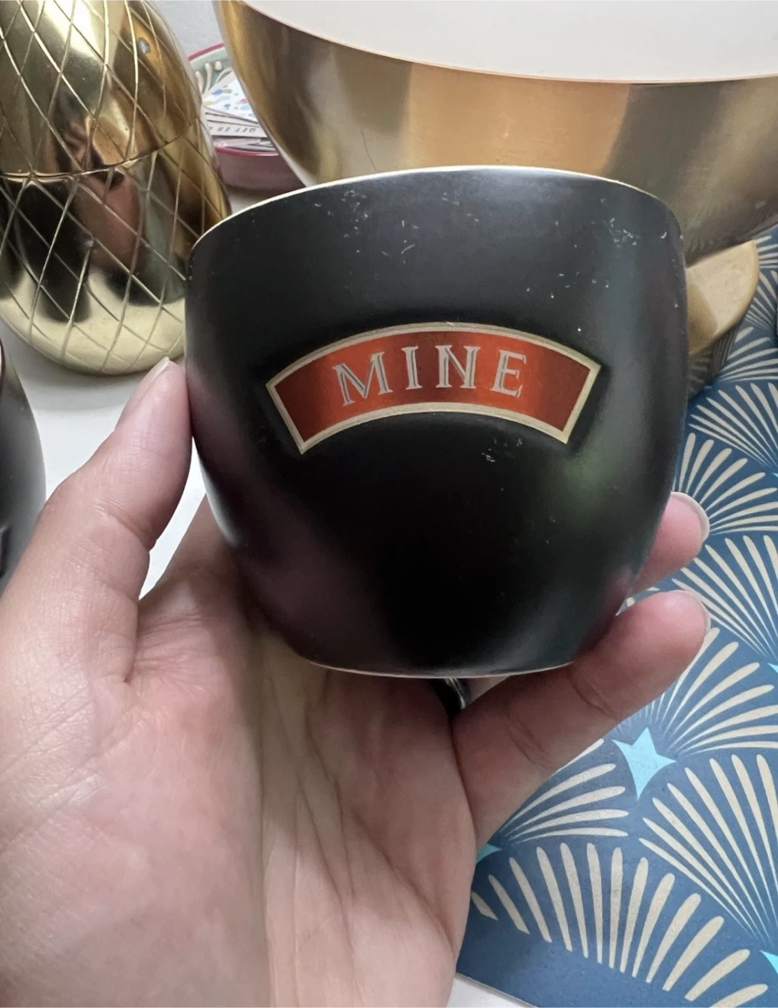 Set of 2 "Mine" and "Yours" Ceramic Cups - photo 3