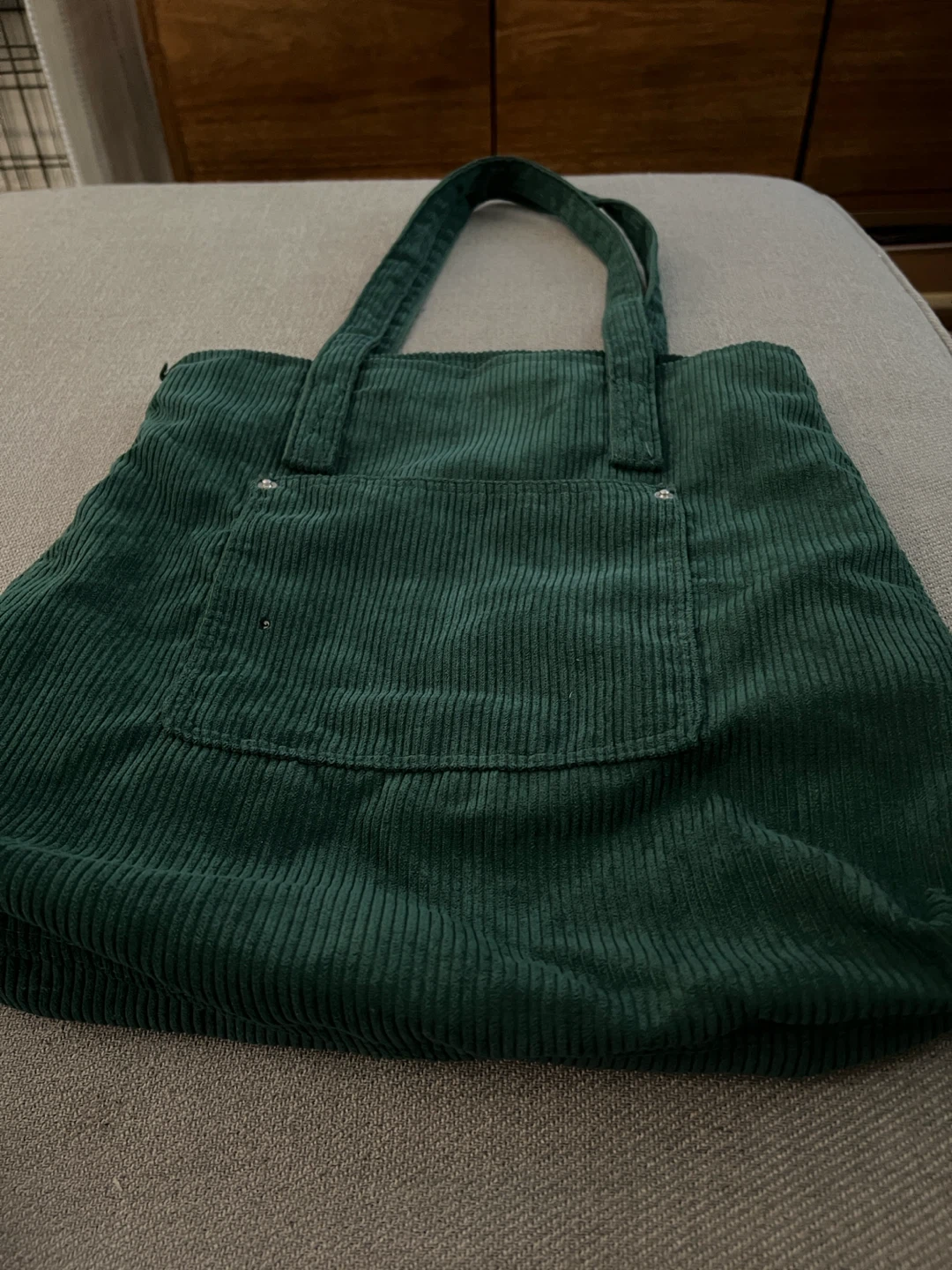 Green Corduroy Tote Bag - photo 2
