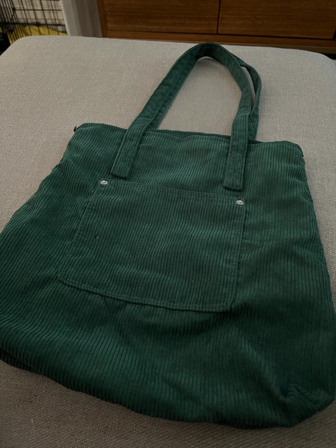 Green Corduroy Tote Bag - photo 4