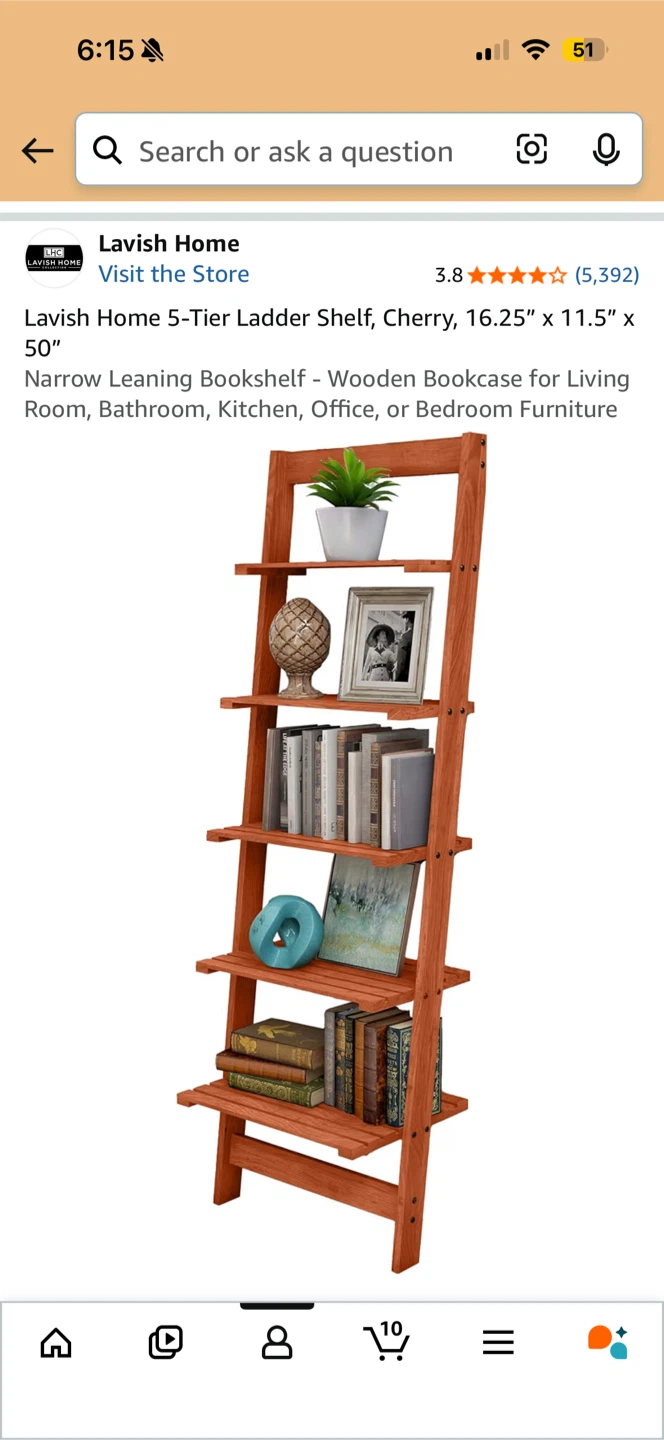 5-Tier Wooden Ladder Shelf - photo 2