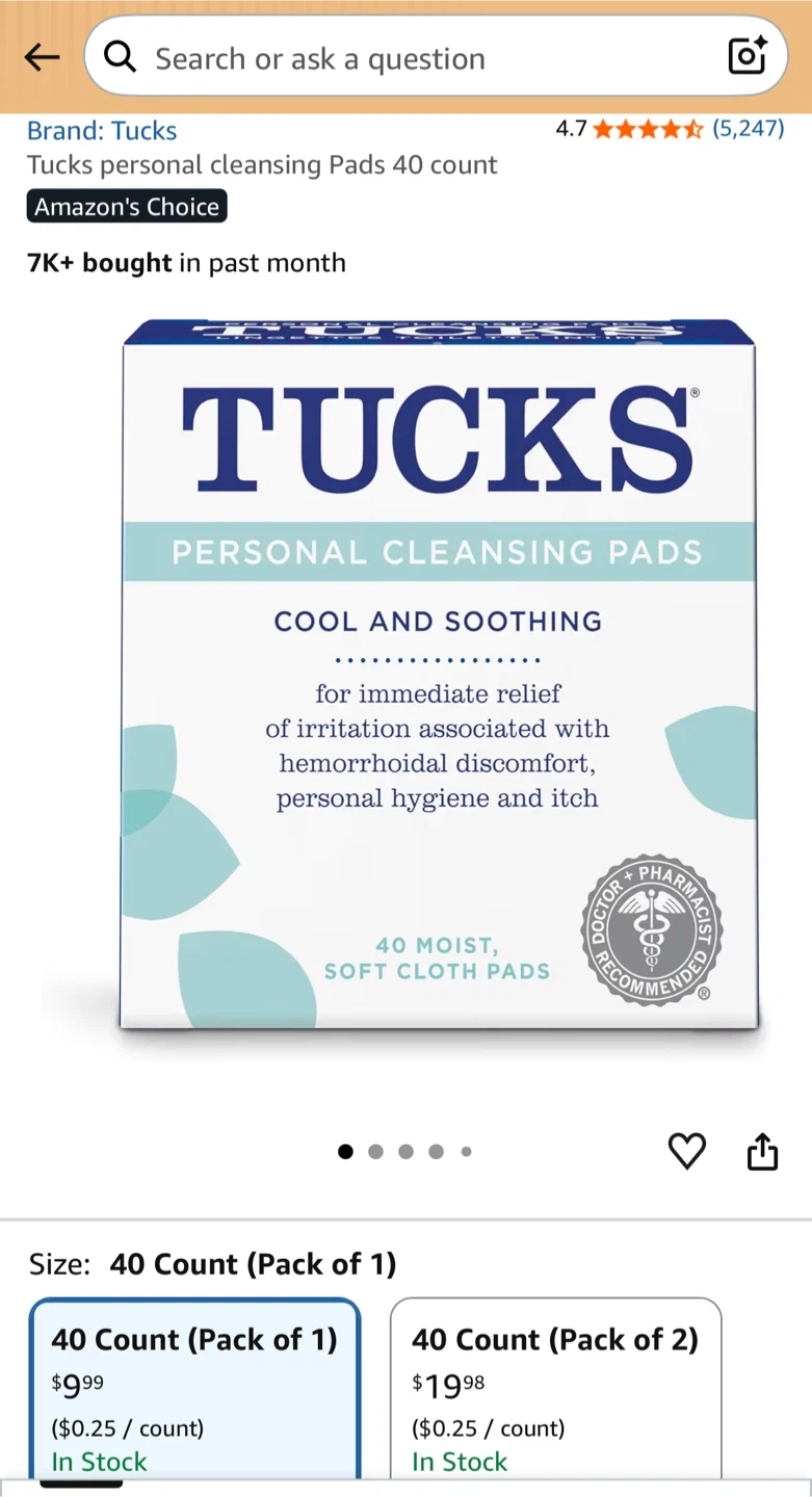 Tucks Personal Cleansing Pads - 40 Count - photo 2