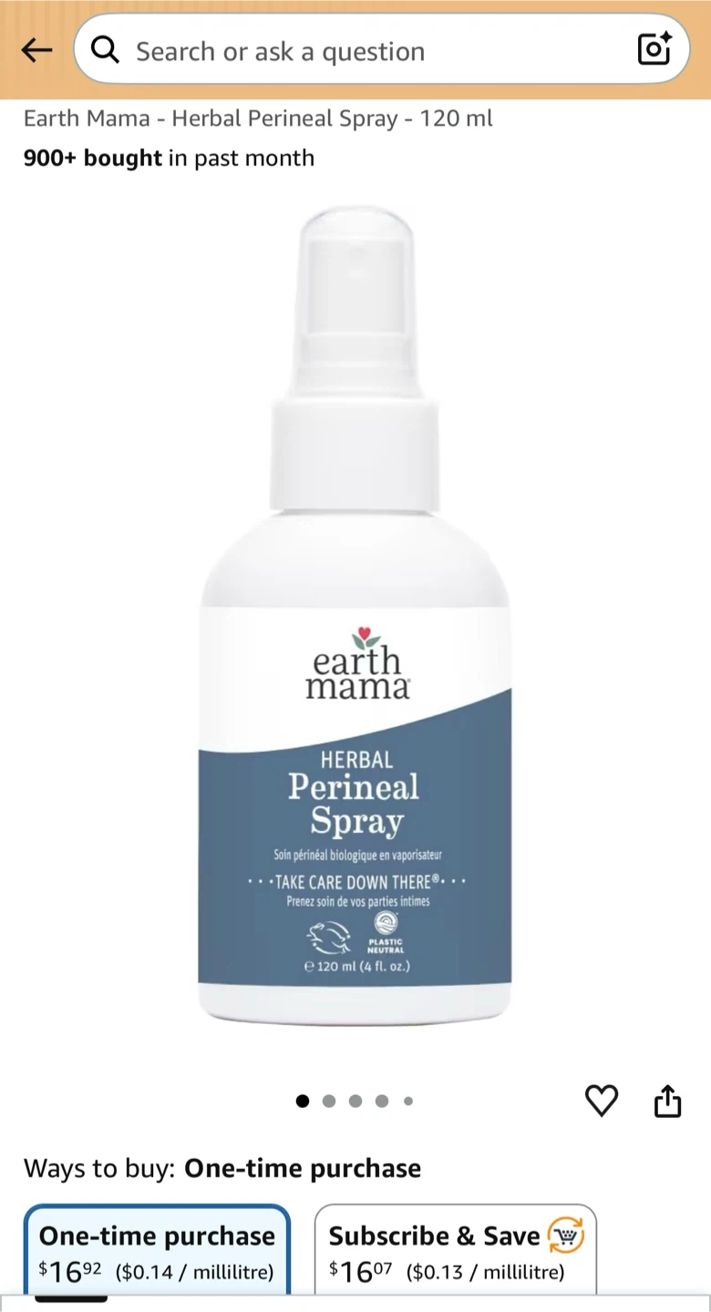 Earth Mama Herbal Perineal Spray - 120 ml - photo 2