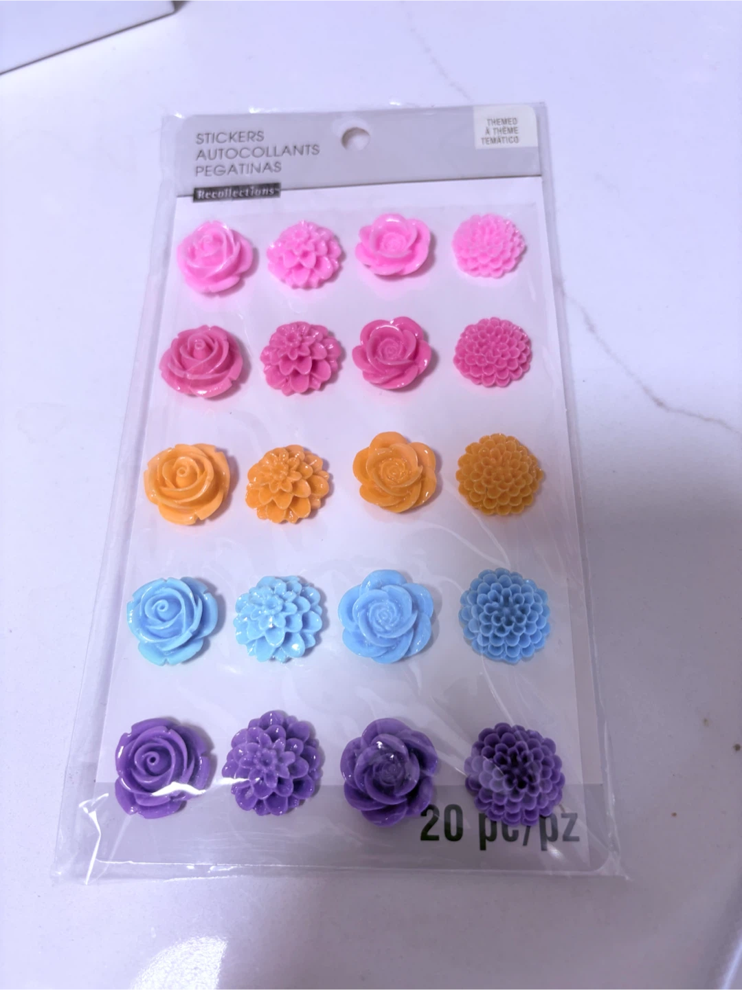 Recollections Flower Stickers - 20 pc