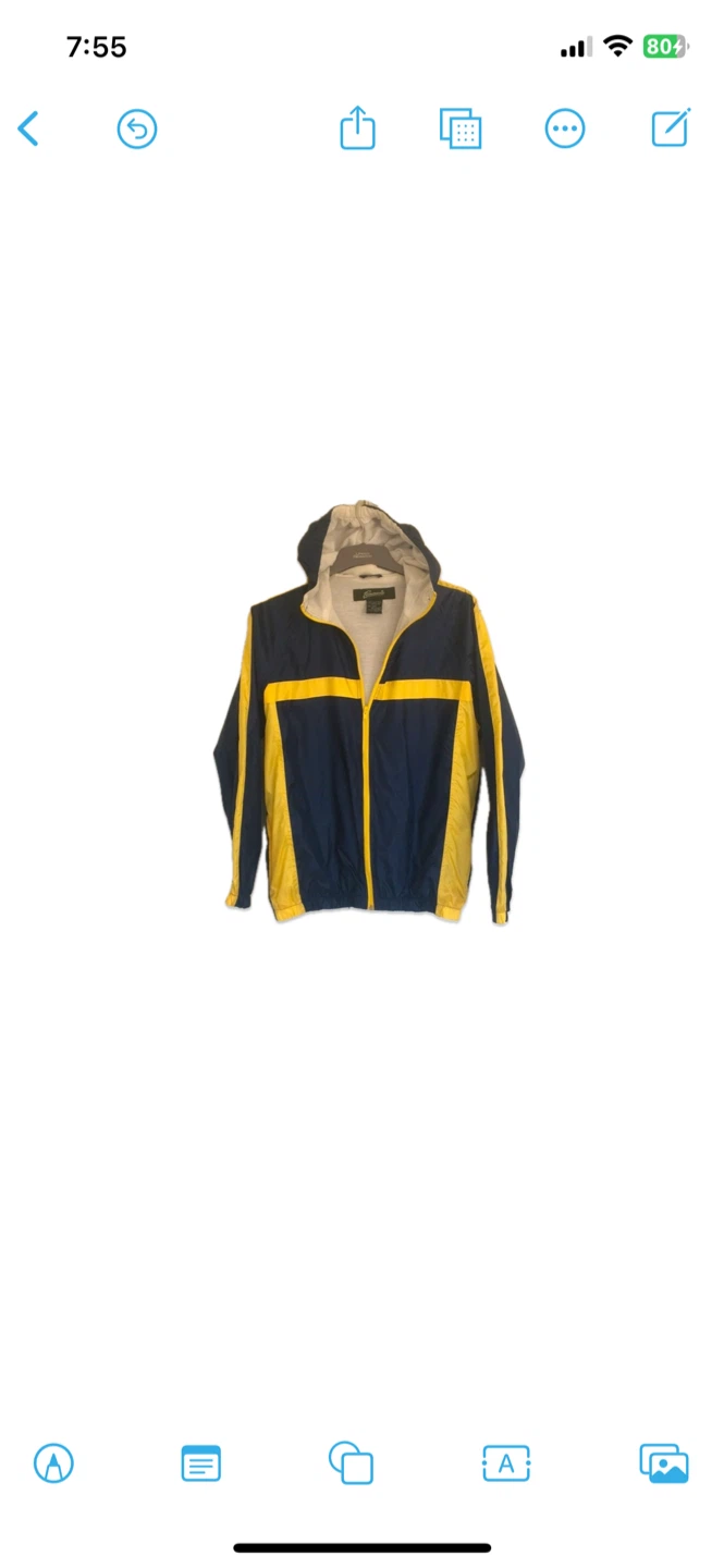 Navy and Yellow Hooded Windbreaker Jacket