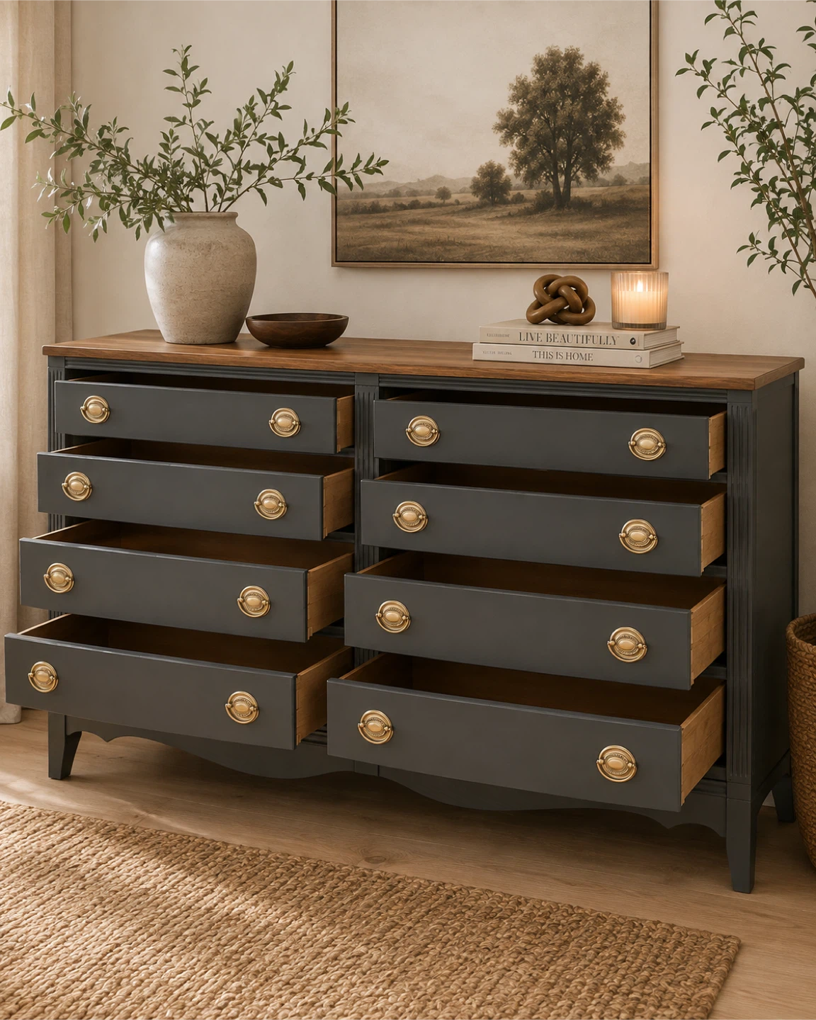 ✨ Vintage Solid Mahogany Bow Front Dresser - photo 2