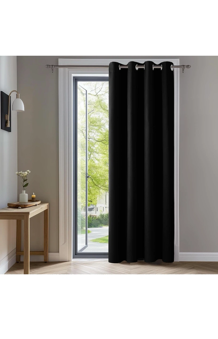 Black Grommet Curtain Panel