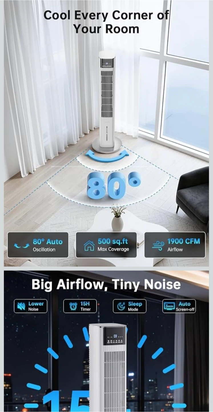 42 Inch Swamp Cooler Air Conditioner with Remote - photo 3