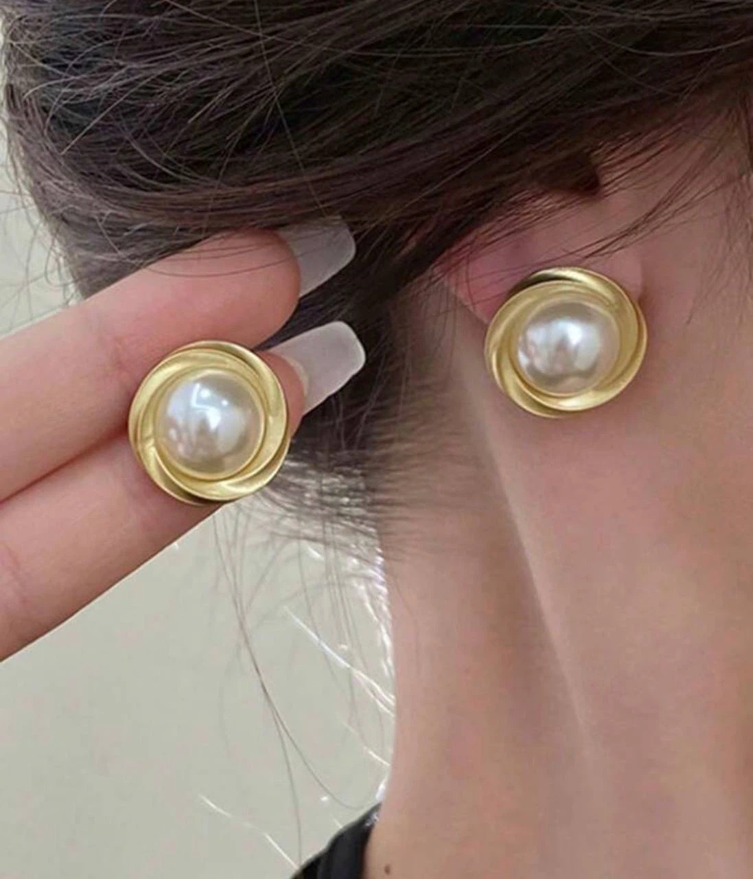4-Pair Gold & Pearl Earring Set - photo 2