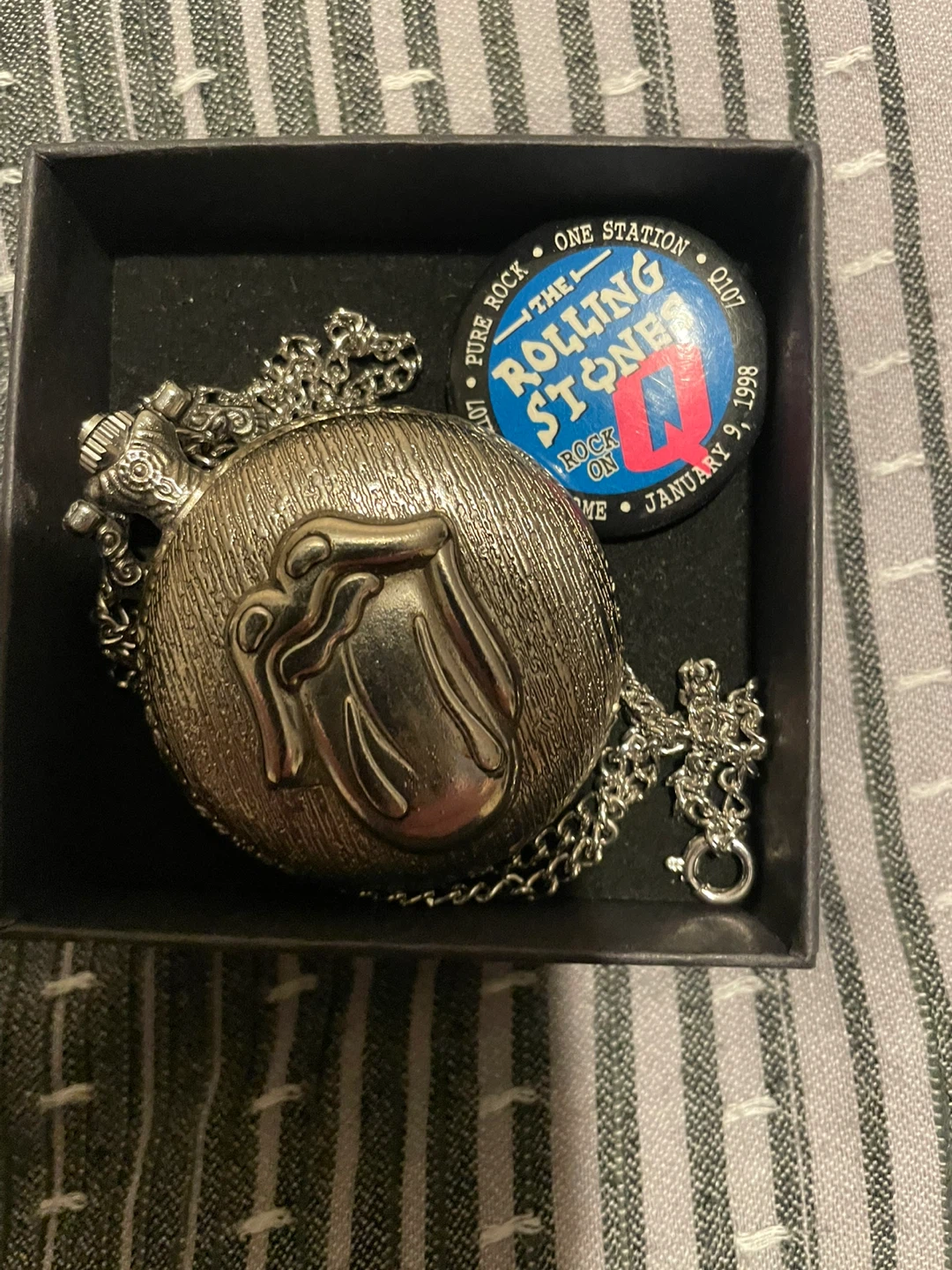 The Rolling Stones Pocket Watch with Necklace