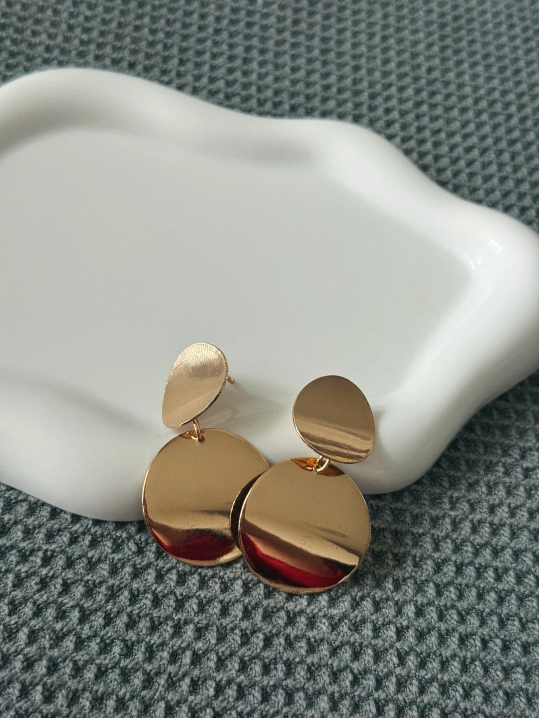 Gold-Tone Double Disc Earrings