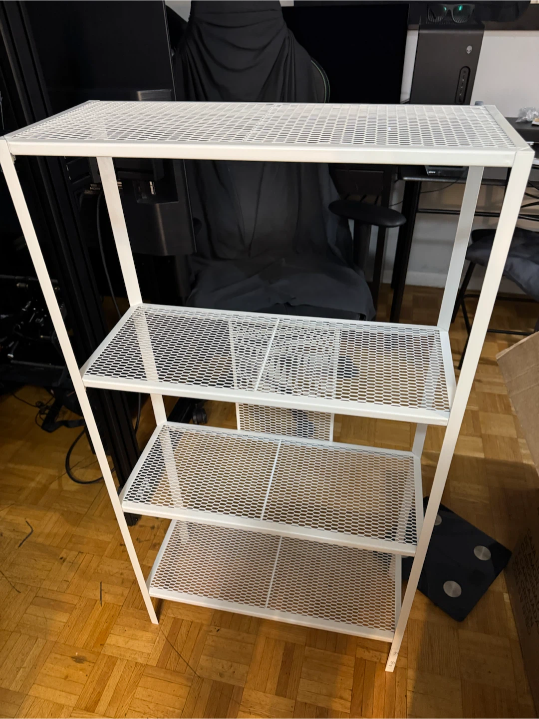 BAGGEBO White 4-Tier Metal Shelving Unit