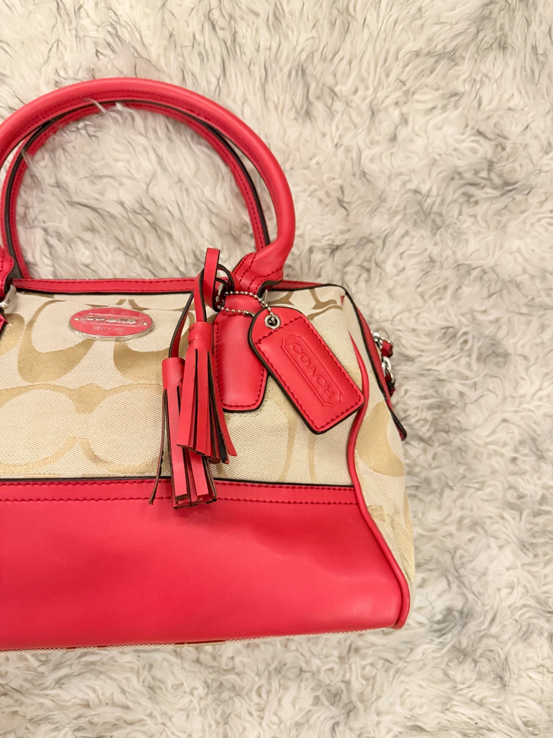 Coach ‘Haley’ Signature Canvas Satchel - Orange/Beige - photo 2