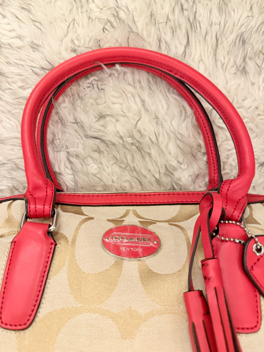 Coach ‘Haley’ Signature Canvas Satchel - Orange/Beige - photo 3