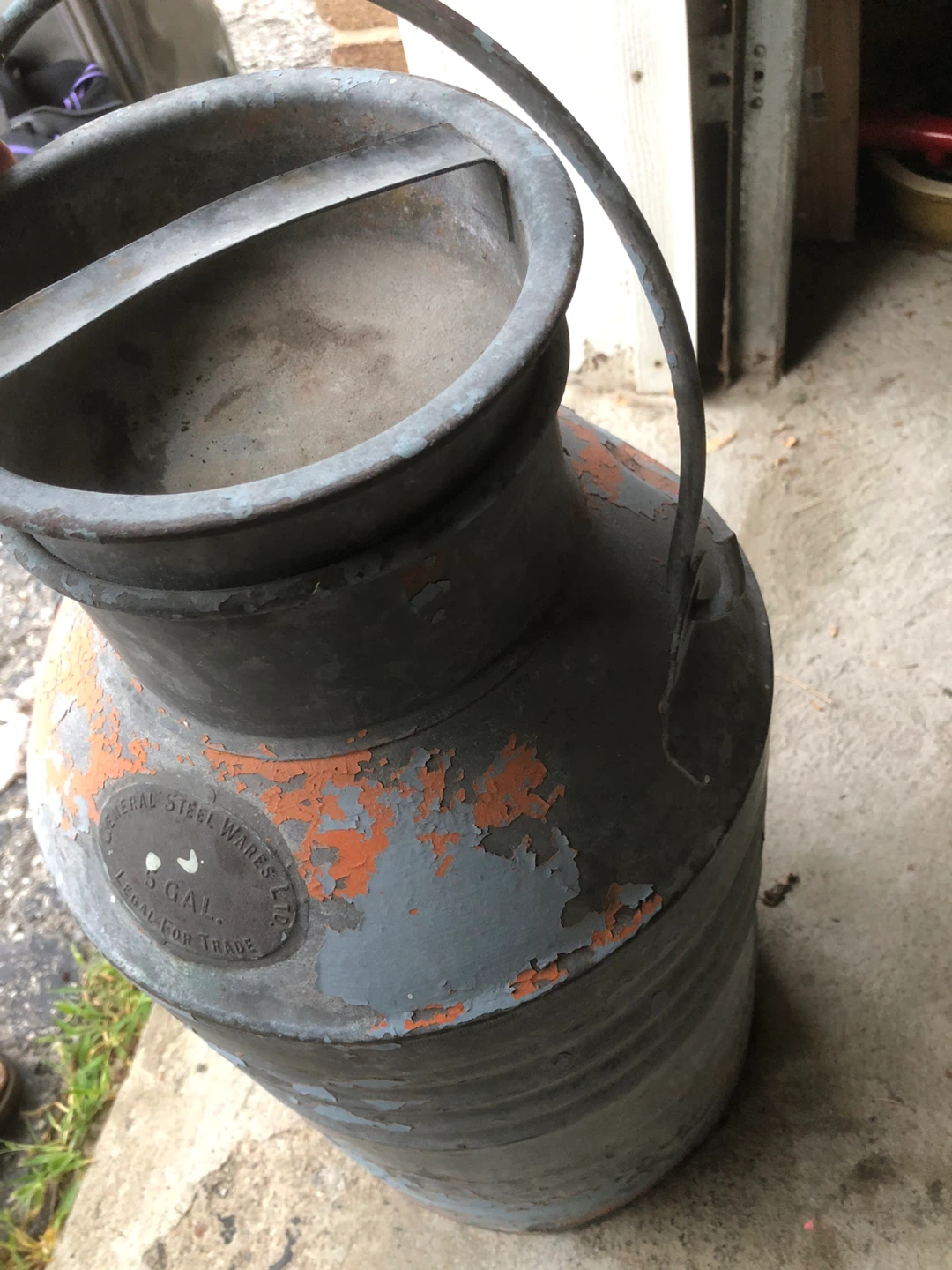 Vintage 5 Gallon Metal Milk Can