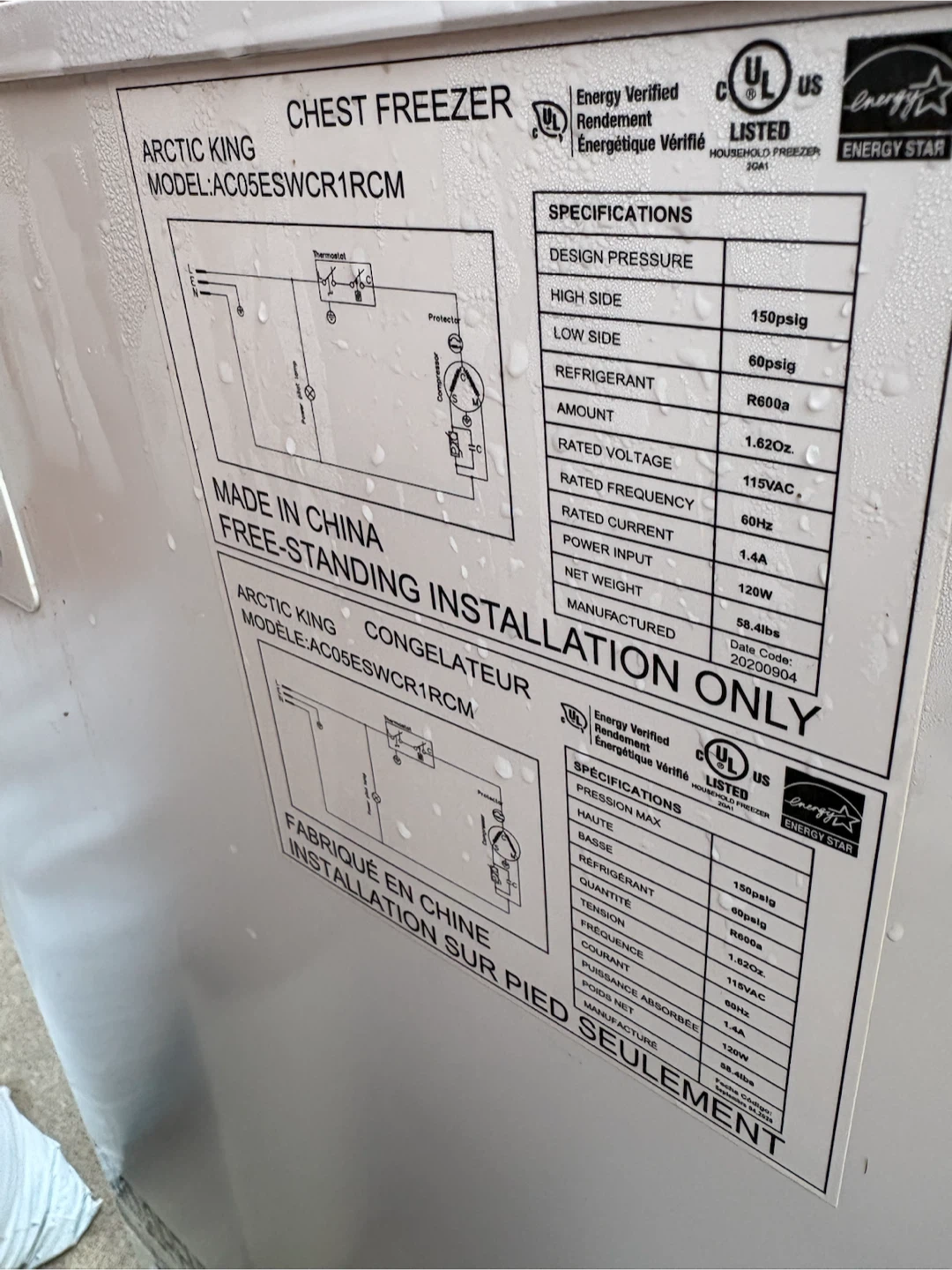 Arctic King Chest Freezer AC05ESWCR1RCM - photo 5