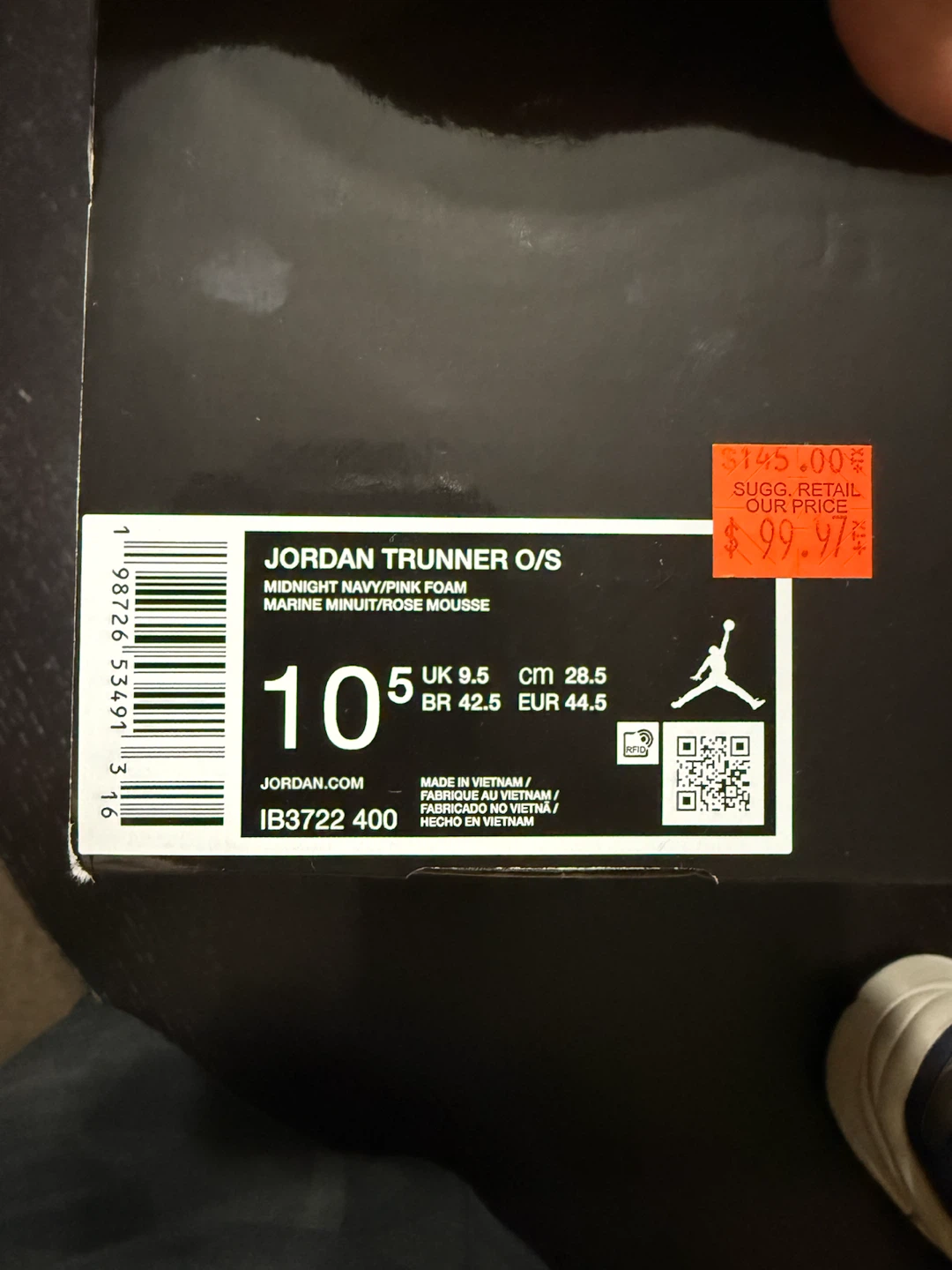 Jordan Runner O/S Sneakers Midnight Navy/Pink Foam Size 10.5 - photo 3