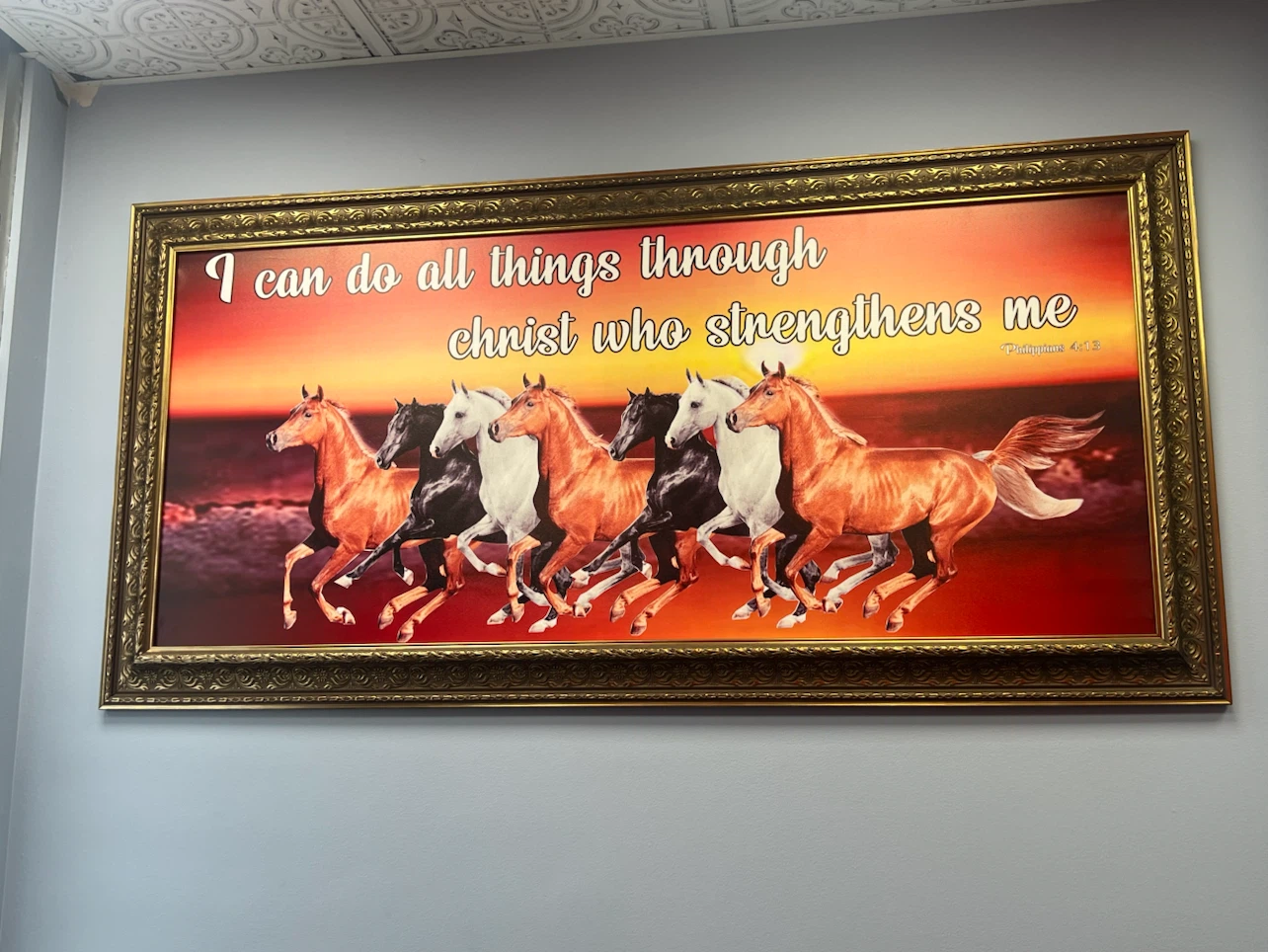 Framed Christian Art Print with Horses - photo 2