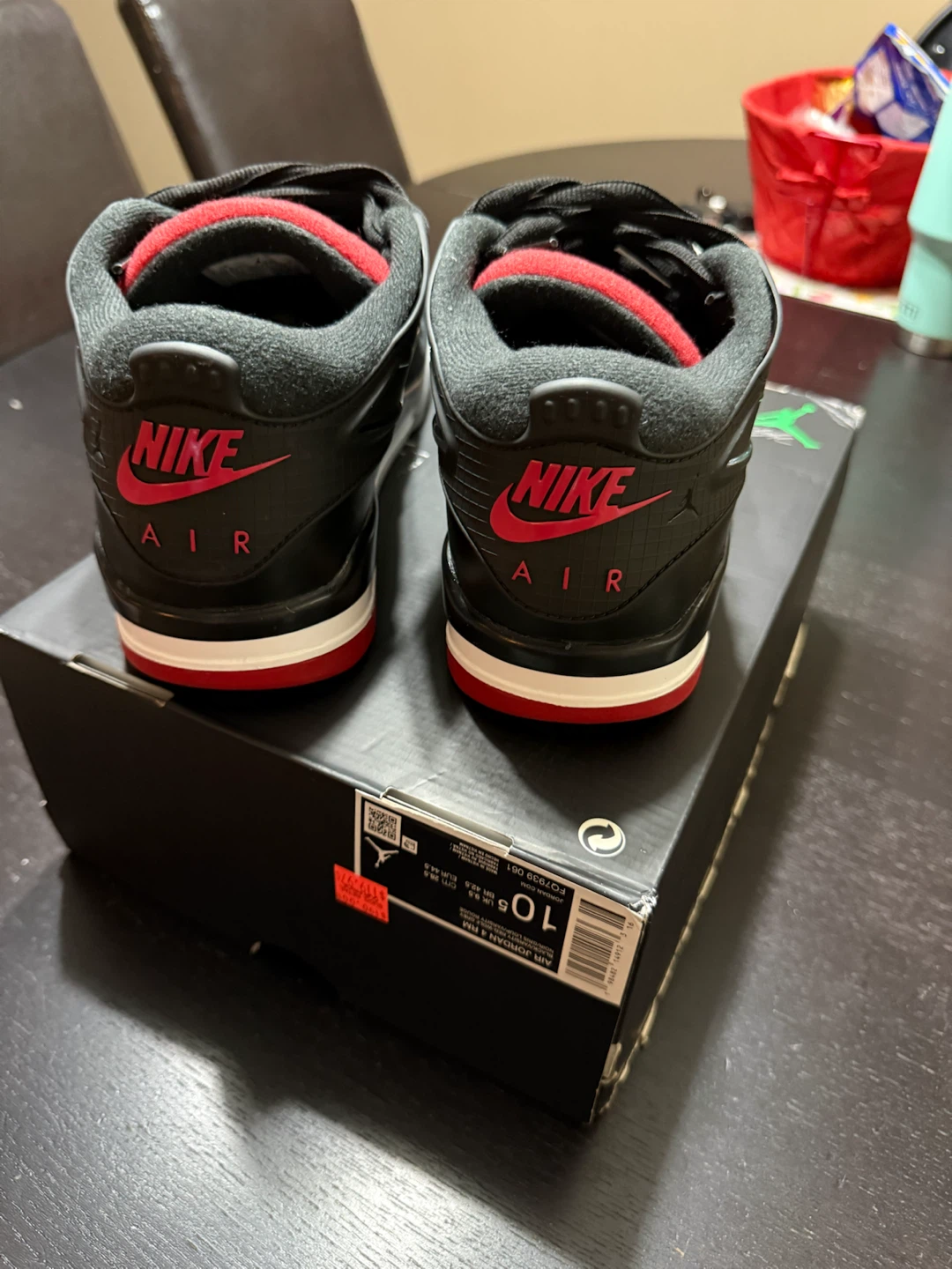 Nike Air Jordan 4 RM Black Red Grey Men's Size 10.5 - photo 2