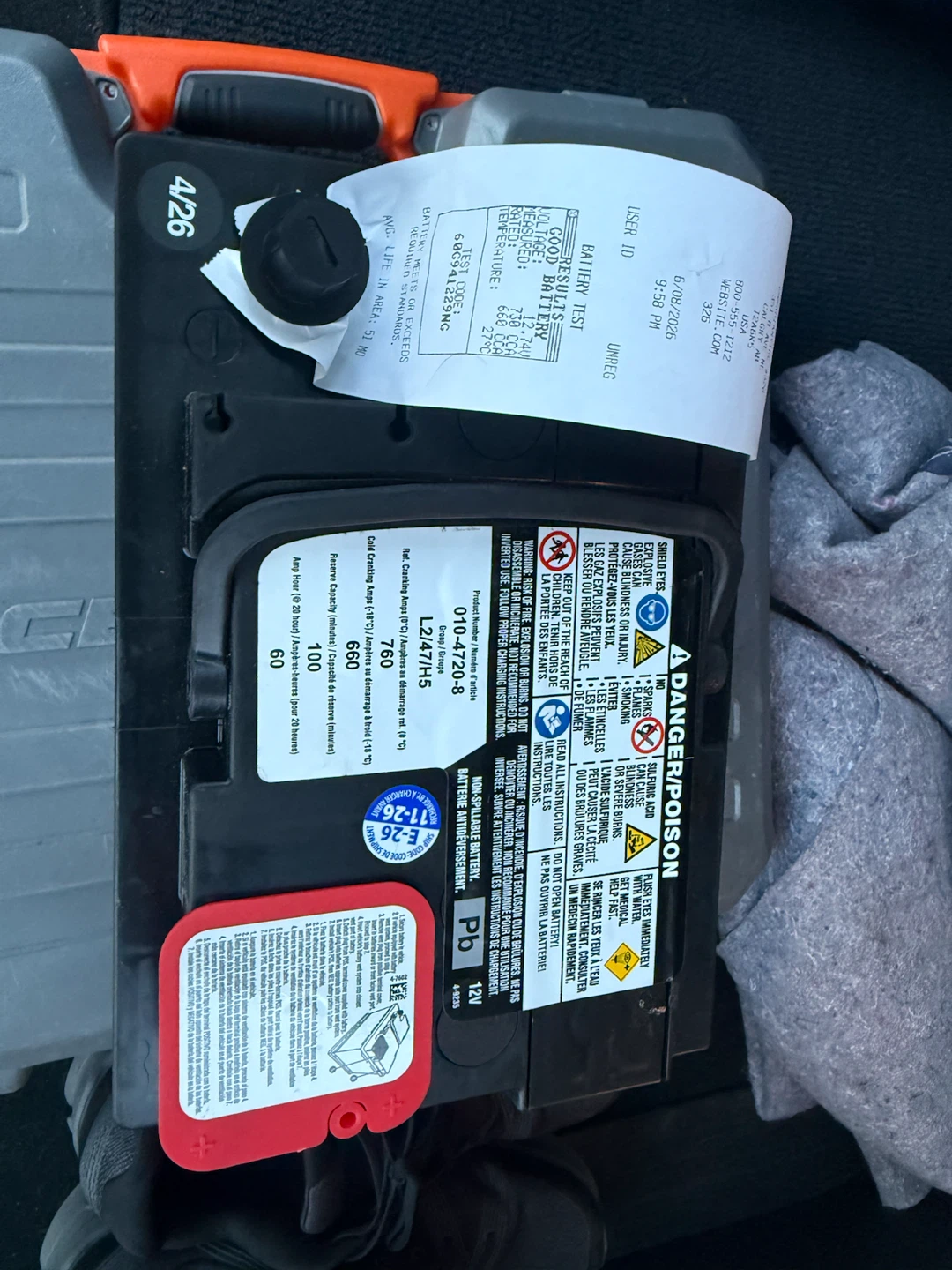 Motomaster Eliminator AGM Automotive Battery 47/H5 - photo 2