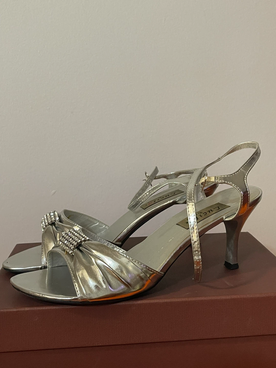 Silver Heeled Sandals