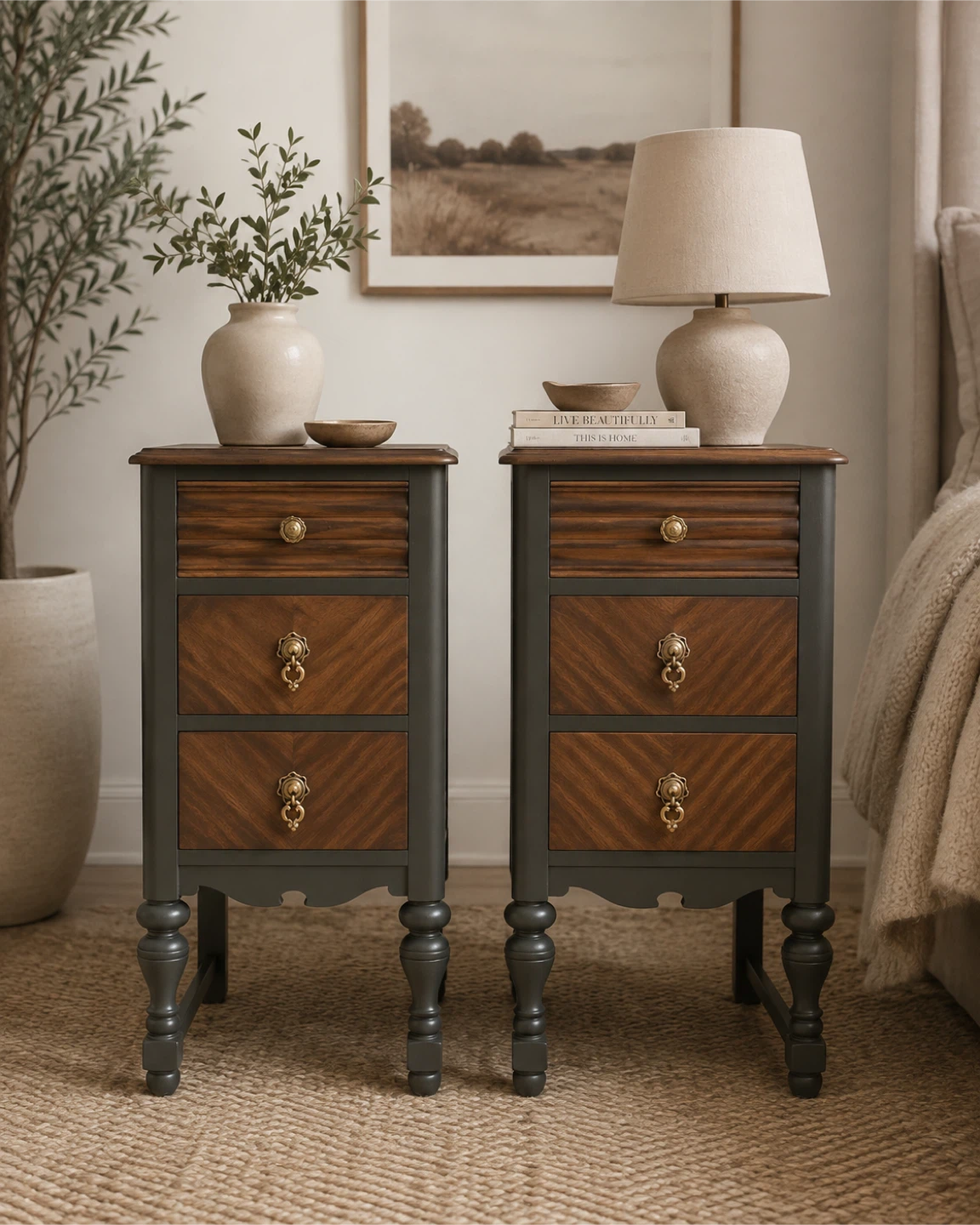 Peppler Mahogany End Tables / Nightstands