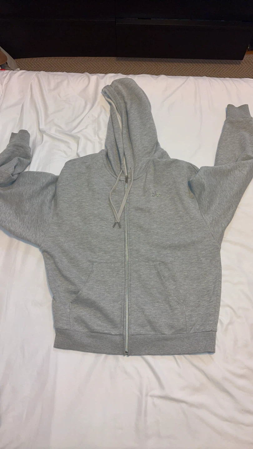 Mens ALO Yoga Grey Zip-Up Hoodie