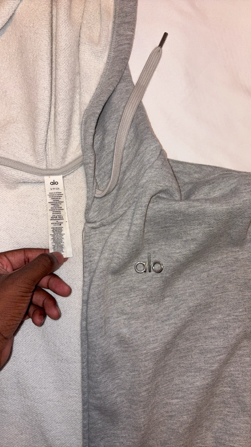 Mens ALO Yoga Grey Zip-Up Hoodie - photo 2