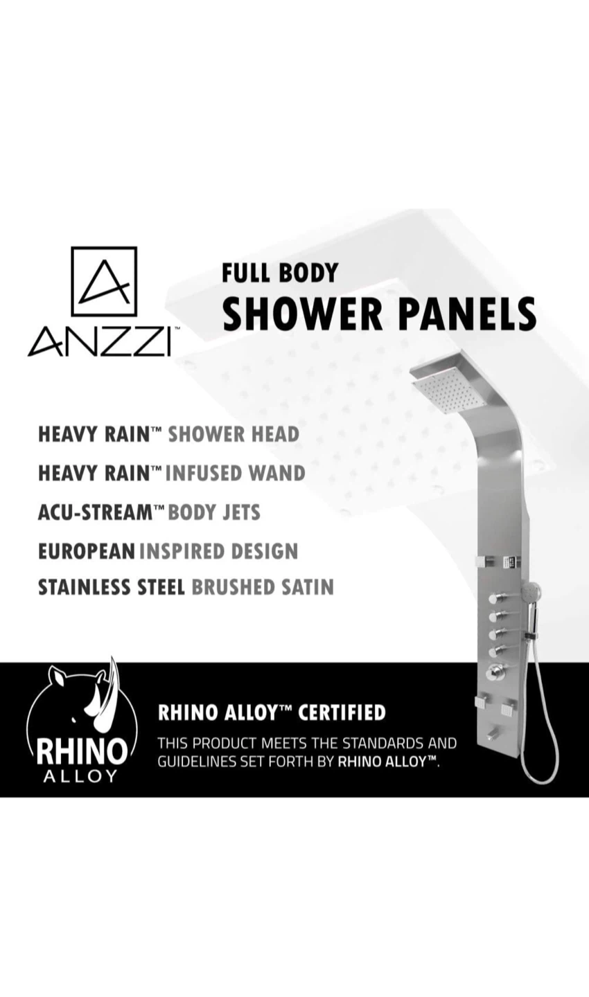 ANZZI Full Body Stainless Steel Shower Panel - photo 4