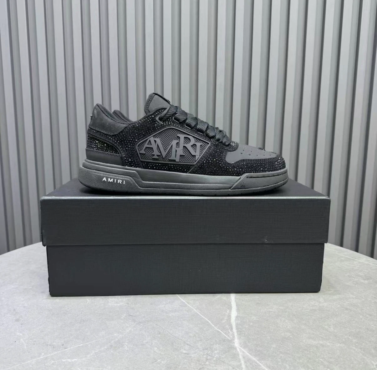 Amiri Black Crystal Sneakers