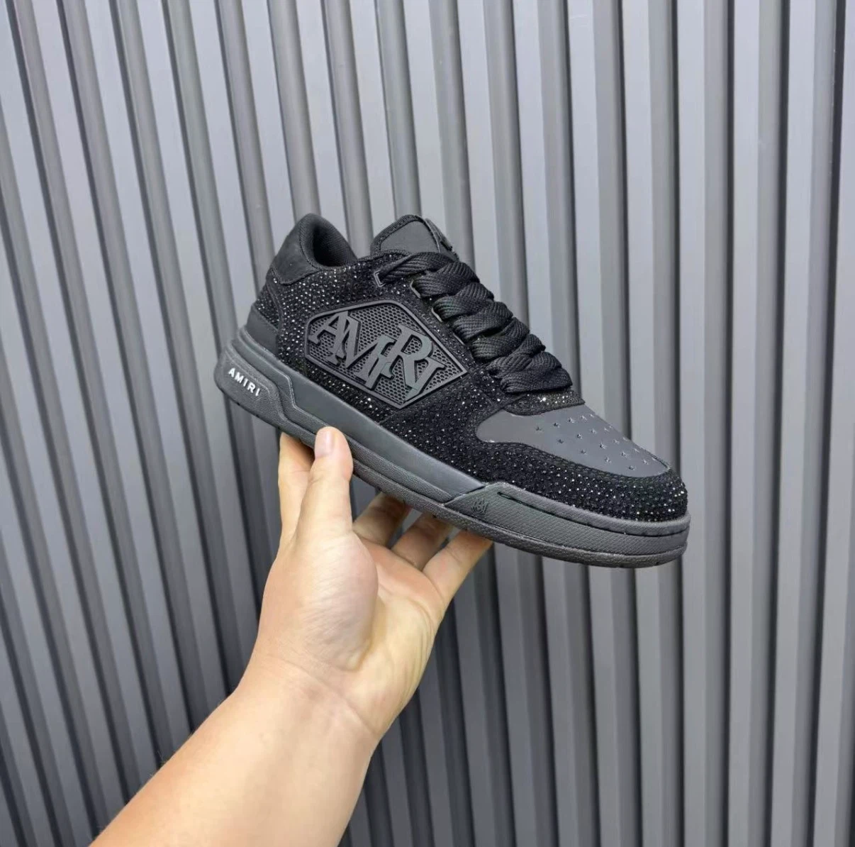 Amiri Black Crystal Sneakers - photo 3
