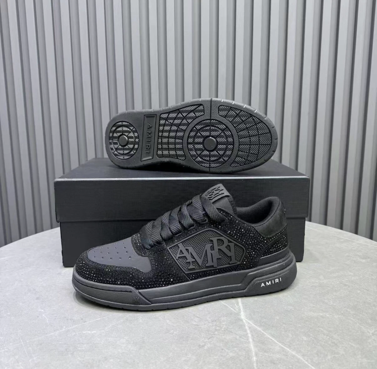 Amiri Black Crystal Sneakers - photo 4