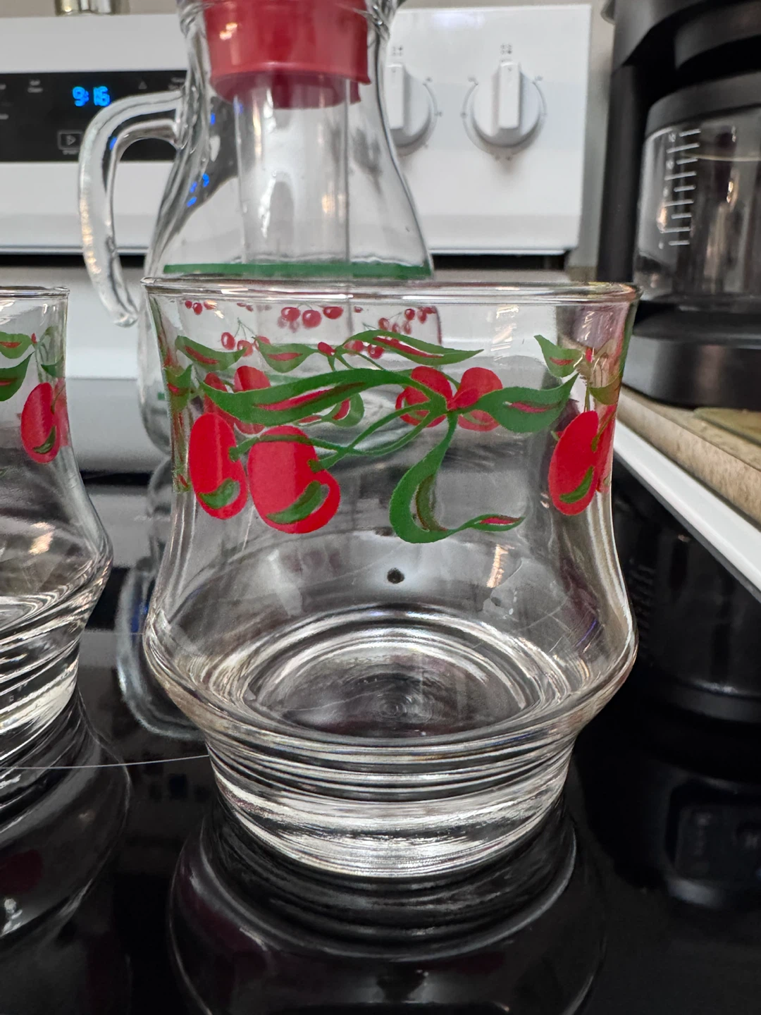 Vintage Cherry Pitcher and Glasses Set - photo 2