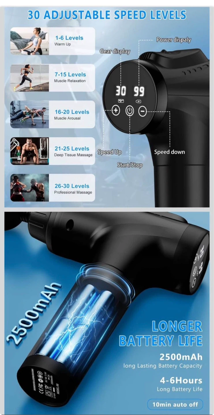 Black Massage Gun with 9 Heads - photo 2