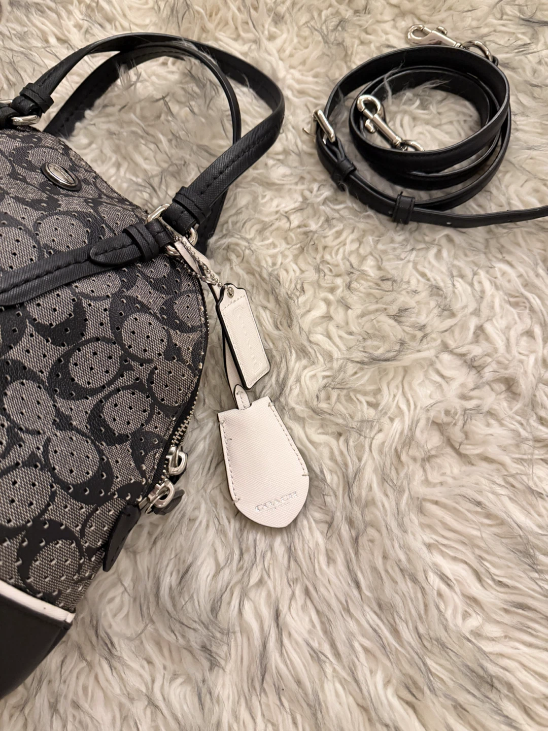 Coach ‘Peyton’ Perforated Dome Satchel - Black - photo 2