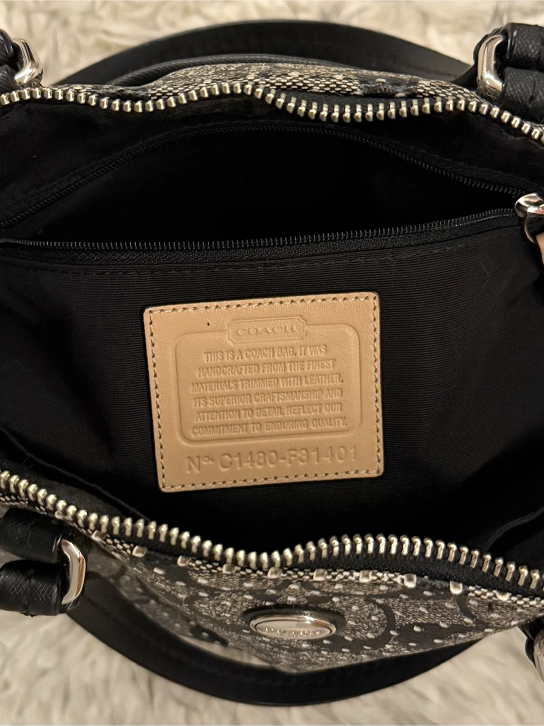 Coach ‘Peyton’ Perforated Dome Satchel - Black - photo 5