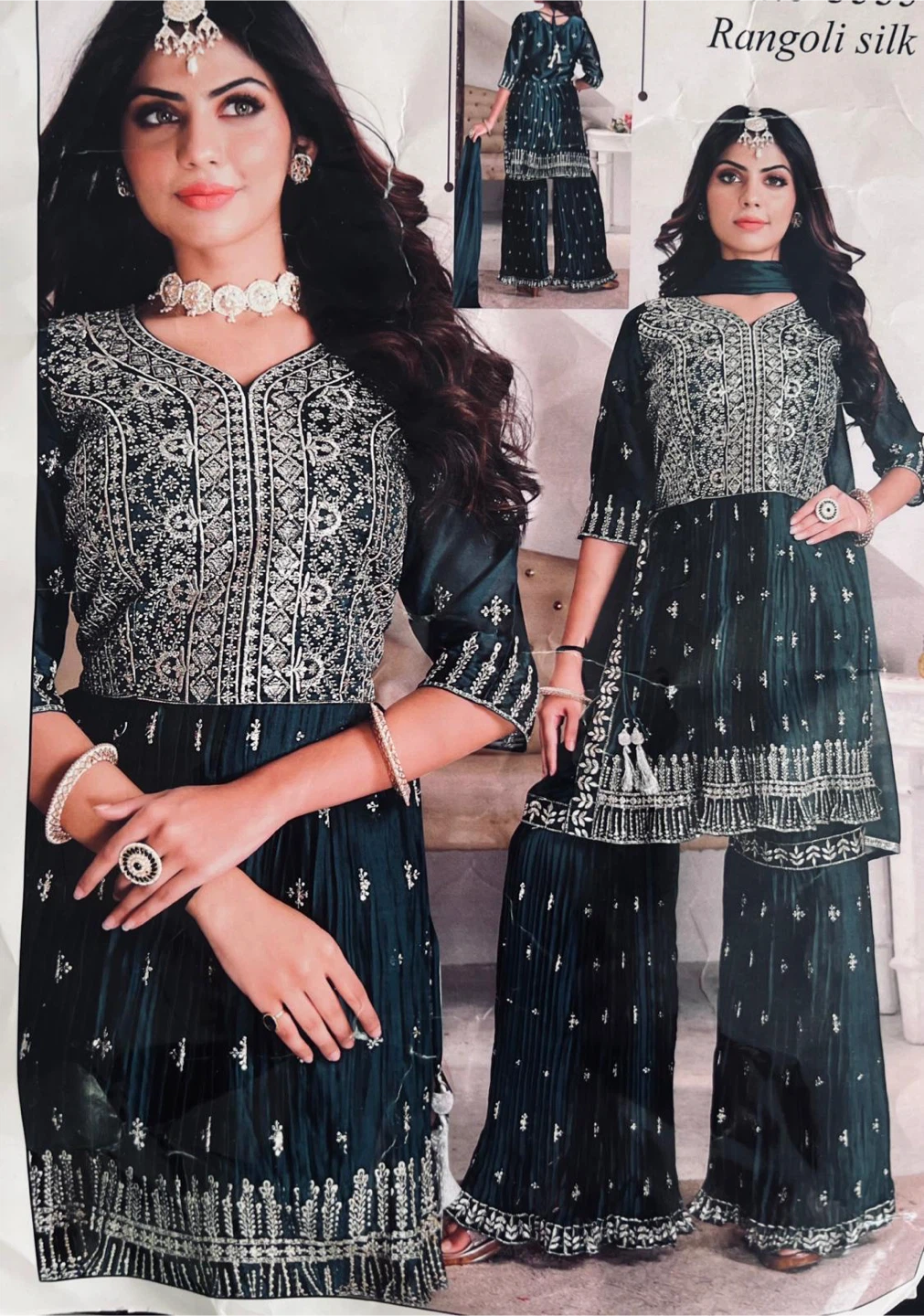 Rangoli Silk Sharara Suit clearence sale