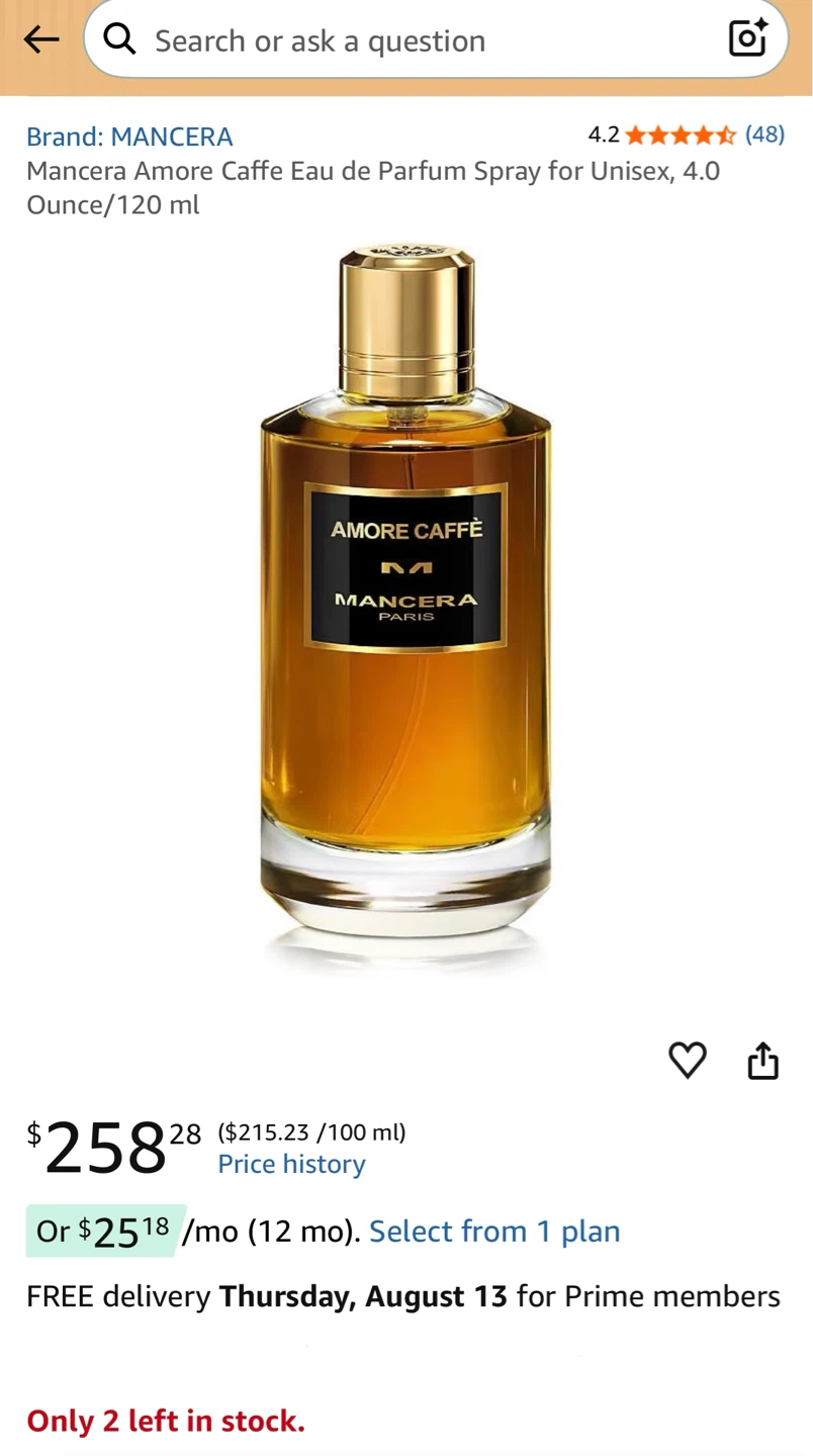 MANCERA (BNIB) Amore Caffe Eau de Parfum (120 ml) - photo 3