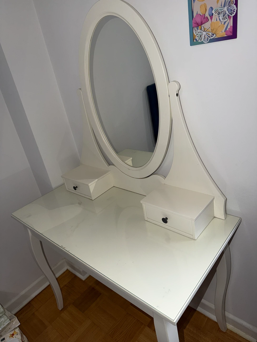 White dressing table with mirror - photo 4