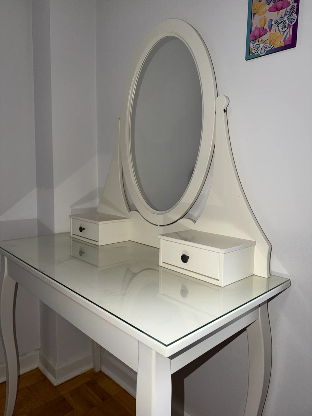 White dressing table with mirror - photo 5