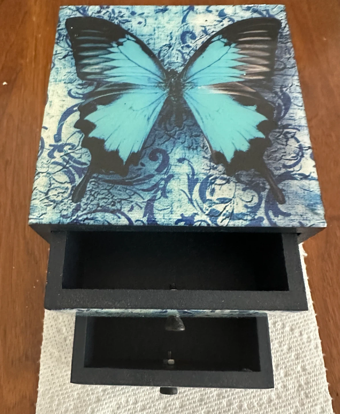 Blue Butterfly 2-Drawer Trinket Box - photo 3